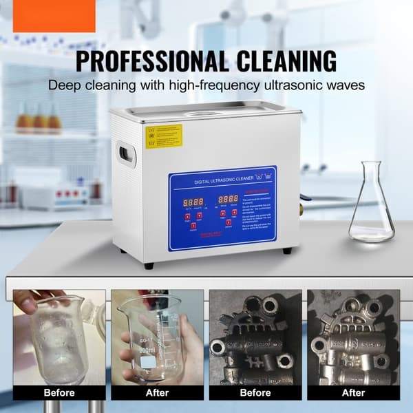 Ultraljudsrengöringsmaskin SM® - 30L 100A med värme, 600W i rostfritt stål för glasögon, smycken, tandproteser m.m.