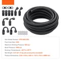Miniatyrbillede 7 af 9: 8AN brændstofledningssæt, 20 FT slangesæt i nylon/stål til olie/gas/diesel med 12 drejelige adaptere, sort.