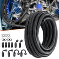 Miniatyrbillede 8 af 9: 8AN brændstofledningssæt, 20 FT slangesæt i nylon/stål til olie/gas/diesel med 12 drejelige adaptere, sort.