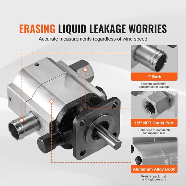 Hydraulisk vedklyvningspump 13GPM, 3000PSI, 1'' inlopp, 1/2'' NPT-utlopp, för vedklyvare och snöplog.