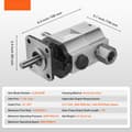 Miniatyrbild 7 av 9: Hydraulisk vedklyvningspump 13GPM, 3000PSI, 1'' inlopp, 1/2'' NPT-utlopp, för vedklyvare och snöplog.