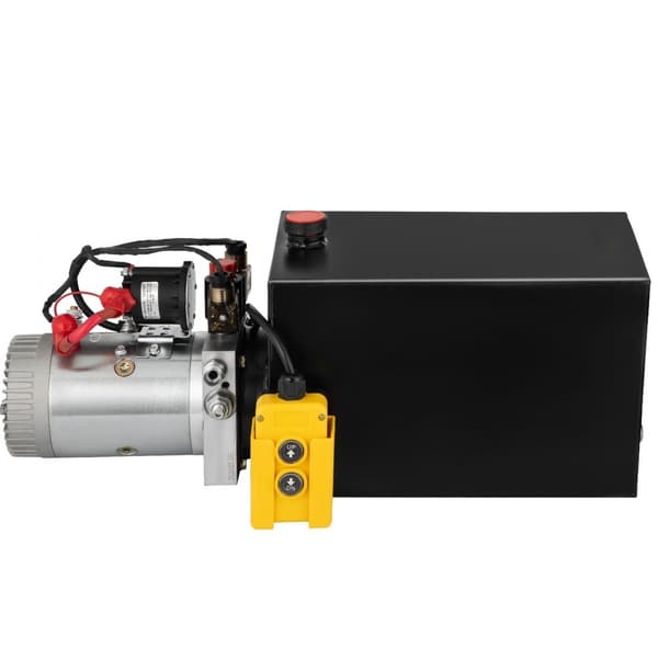 20 Quart Hydraulisk Strømaggregat, Dobbeltvirkende Trailerpumpe (12V DC, SAE #6 Porte, 3200 PSI, 20 Quart Stål Reservoir)