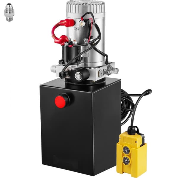 6L hydraulipumppu, yksitoiminen DC12V, 3200 PSI Max, 6 porttia, käsipumppu, tehopakkaus, 6 Quart säiliö.