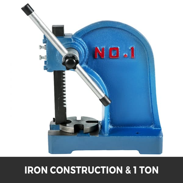 Arbor Press 1 Ton manuel skrivebordsmodel, 4-5/8" maks. højde. Robuste støbejern til hul-nitning. Perfekt til hobby og industri.