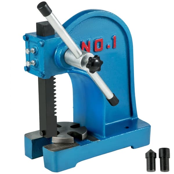 Arbor Press 1 Ton manuel skrivebordsmodel, 4-5/8" maks. højde. Robuste støbejern til hul-nitning. Perfekt til hobby og industri.