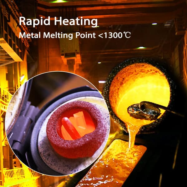 Højrenhed grafitdigel, 3 kg, dobbelt ring til smeltning af guld, sølv, kobber og aluminium. Ideel til smykker og metalbearbejdning.