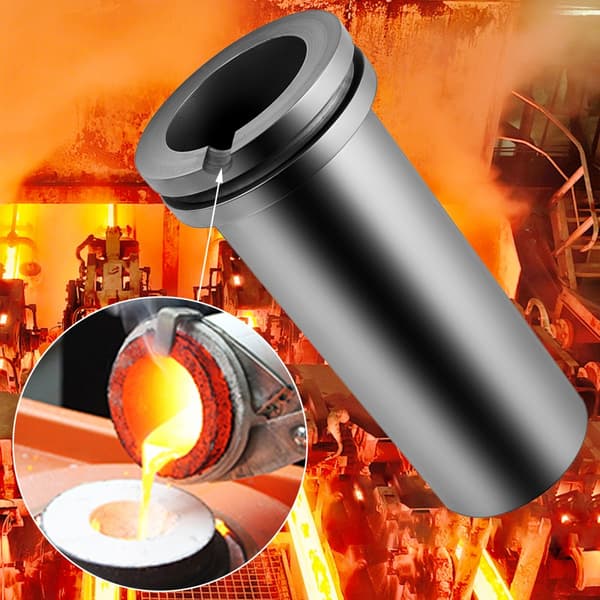 Højrenhed grafitdigel, 3 kg, dobbelt ring til smeltning af guld, sølv, kobber og aluminium. Ideel til smykker og metalbearbejdning.