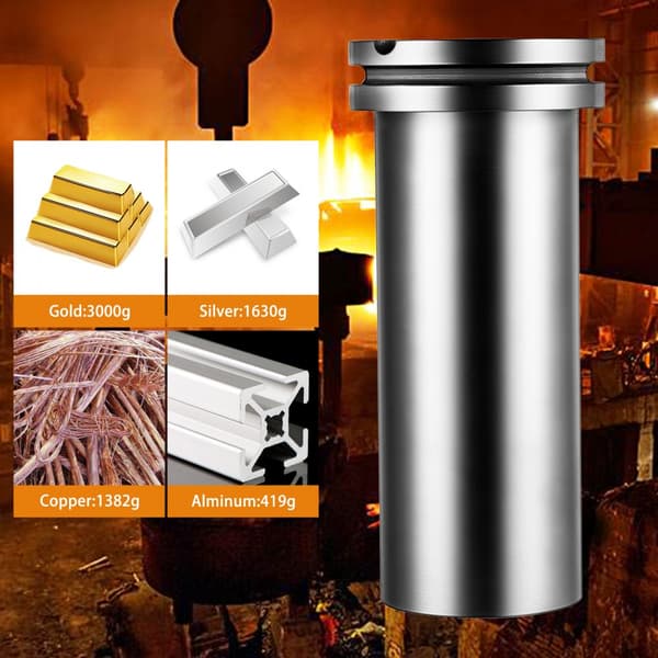 Højrenhed grafitdigel, 3 kg, dobbelt ring til smeltning af guld, sølv, kobber og aluminium. Ideel til smykker og metalbearbejdning.