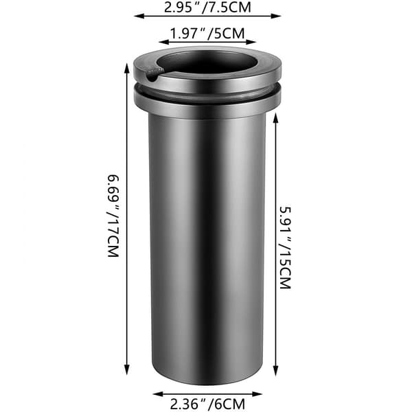 Højrenhed grafitdigel, 3 kg, dobbelt ring til smeltning af guld, sølv, kobber og aluminium. Ideel til smykker og metalbearbejdning.