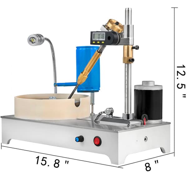 Kivien hiontakone 1800 RPM, digitaalinen näyttö, mekaaninen kahva, jalokivien kiillotus ja leikkaus.