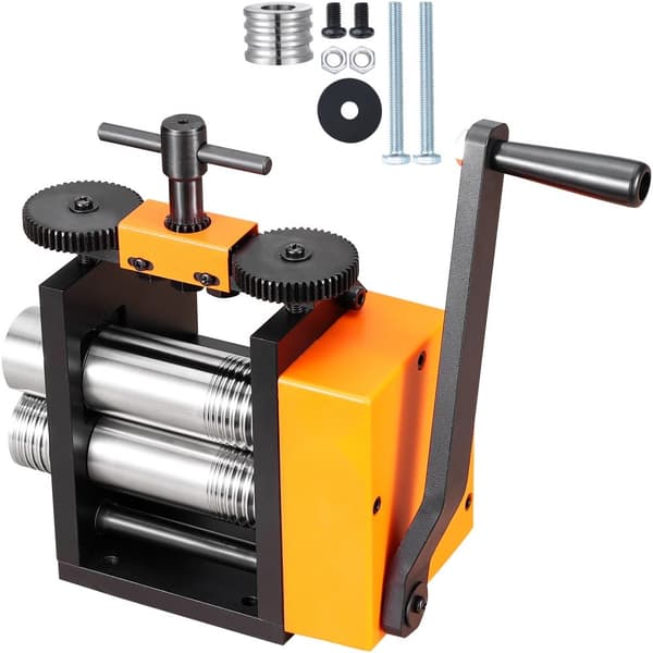 Valsverk, 2,95"/75 mm smycken, 1:2 utväxling, 3-i-1 multifunktions valsverk, 0,03-6,5 mm för metallsmycken.