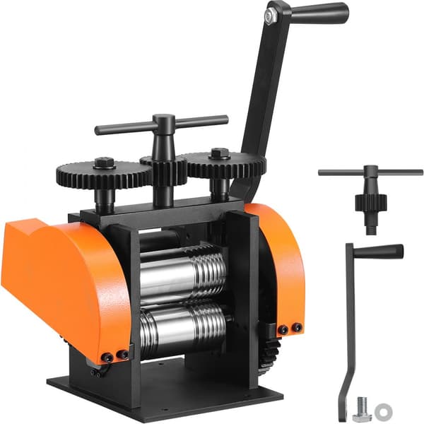 Valssauskone 1,77"/45 mm, 1:2,4 välityssuhde, 3-in-1 monitoimivalssain, puristus 0-6 mm metallikoruille.