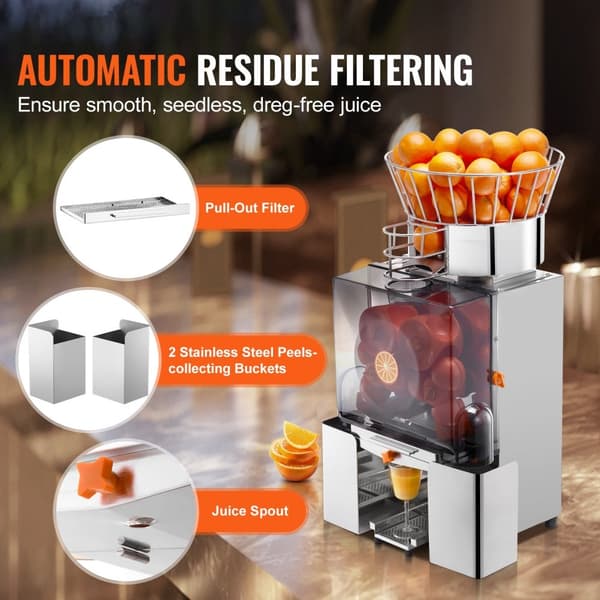 Kommersiell Orange Juicer Maskin 120W Automatisk Juicepress Extraktor