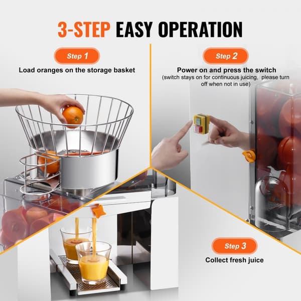Kommersiell Orange Juicer Maskin 120W Automatisk Juicepress Extraktor