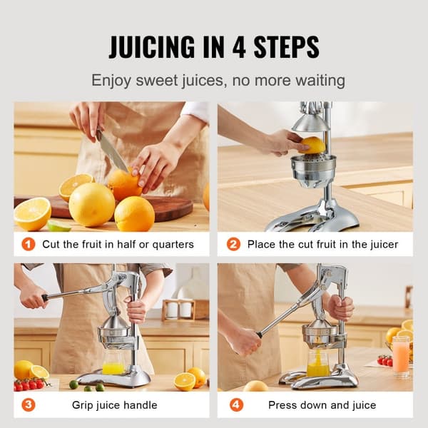 Citrus juicepresse - Håndpresset appelsinjuice, kvalitets citrussaftpresser til citron og granatæble. Let at rengøre frugtpresser.