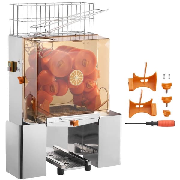 Kommersiell appelsinjuicepresser 120W - juiceudvinder med filterboks. Effektiv og praktisk til juiceproduktion.