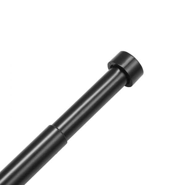 Dubbel gardinstång, 36-72 tum justerbar, svarta med lockslut, 1" och 3/4" diameter, för skira och mörkläggningsgardiner.