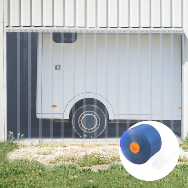 Stripgardin, 30 m længde x 30 cm bredde x 0,3 cm tykkelse. Klar PVC glatte gardinstrimler til døre i supermarked, garage, lager og stalden.