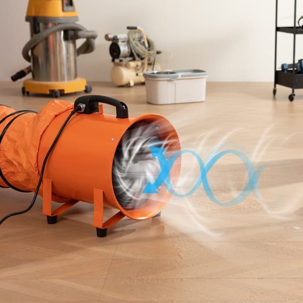 203,2 mm bærbar udsugningsblæser med 10 m kanalslange - Effektiv industriel ventilator til optimering af luftstrøm.