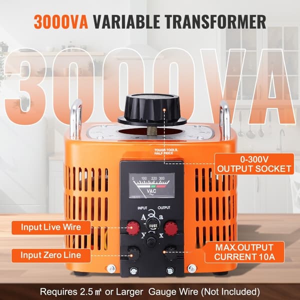 3000VA Transformator för variabel spänning 10A 0-300V AC Spänningsregulator CE-godkänd