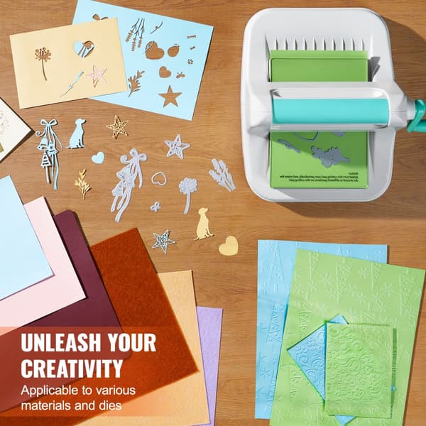 Manuel udstansningsmaskine med 6" åbning til scrapbooking og kunsthåndværk. Perfekt til kreative projekter!