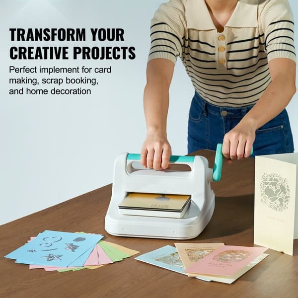 Manuel udstansningsmaskine med 6" åbning til scrapbooking og kunsthåndværk. Perfekt til kreative projekter!