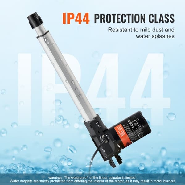 Lineær aktuator 12V 10In, kraftig med 1320lbs/6000N, hastighed 0,19"/s, IP44 beskyttelse for holdbarhed.