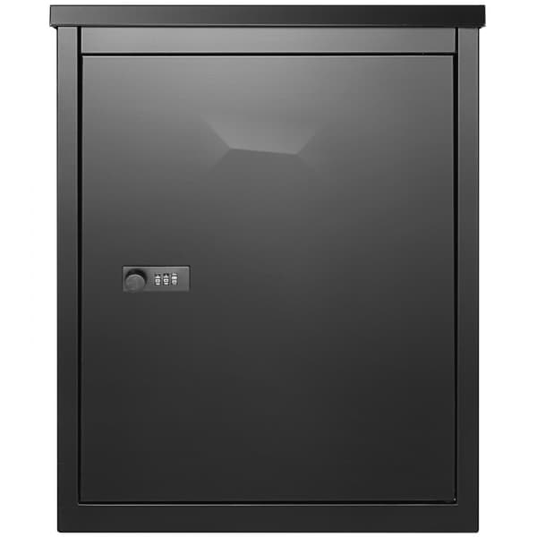 Ulkokäyttöön tarkoitettu postilaatikko, 15,4" x 10,6" x 20,5", galvanoitu teräs, koodattu lukko, IPX3-suojattu.