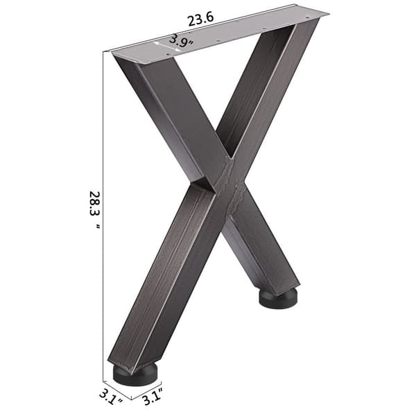 Metal bordben 28,4 x 23,6 tommer i originalfarve. Premium stål med X-frame design, perfekte til café, hjemmekontor eller bar.