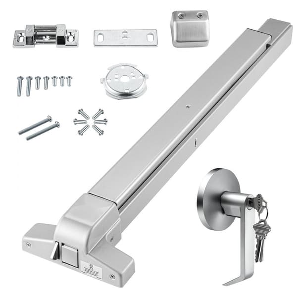 Push Bar Dörrlås, Kolstål Panic Bars för utgångsdörrar, med spak och 3 nycklar, för vänster- och högerhänta dörrar.