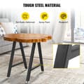 Pikkukuva 2 / 10: Rautajauhemaalatut keinuliittimet - 2 kpl - seinäliittimet - 9,3x24,5x14,3cm - paksuus 2mm - musta - neliöpuu - puuliittimet puutarhakeinuihin -