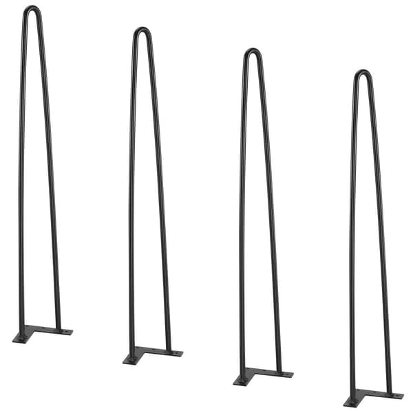 711,2 mm metalliset pöytäjalat, raskaat ja tukevat, kumisilla suojilla, 4 kpl, 226,8 kg kantavuus.