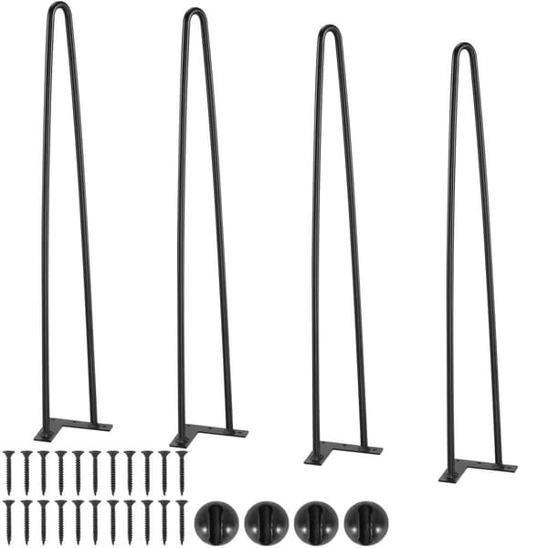 711,2 mm metalliset pöytäjalat, raskaat ja tukevat, kumisilla suojilla, 4 kpl, 226,8 kg kantavuus.