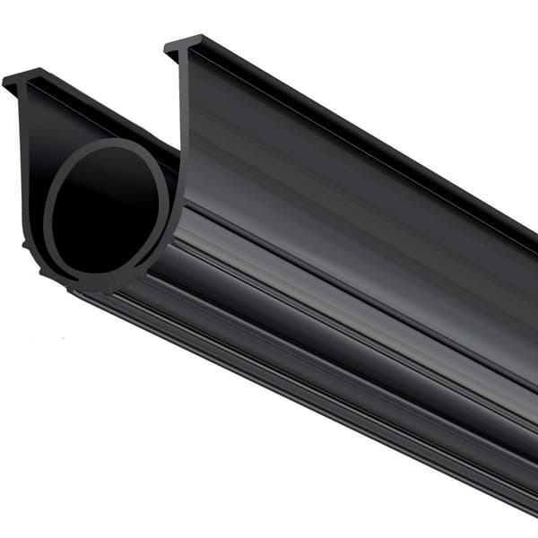Garagedörrstätningar bottengummi, U-form + O-ring, 20 fot väderbeständig, 5/16 tum T-ändar, 3 3/4 tum bredd, svart.