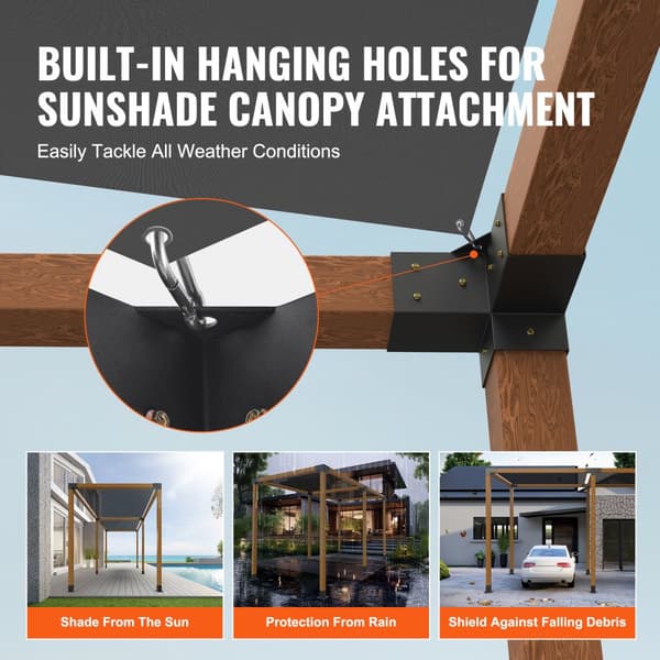 Pergola kannatinsarja 101x101mm, 4 kpl Heavy Duty kulmakiinnike, helppo asentaa puupalkkeihin ulkotiloissa.