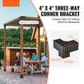 Pikkukuva 2 / 9: Pergola kannatinsarja 101x101mm, 4 kpl Heavy Duty kulmakiinnike, helppo asentaa puupalkkeihin ulkotiloissa.