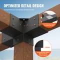 Miniatyrbillede 3 af 9: Pergola Beslag Kit 101x101mm, 2 stk 4-vejs Hjørnebeslag, Stærk konstruktion til DIY, Nem montering af træ til lysthuse og havemøbler.