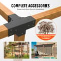 Miniatyrbillede 5 af 9: Pergola Beslag Kit 101x101mm, 2 stk 4-vejs Hjørnebeslag, Stærk konstruktion til DIY, Nem montering af træ til lysthuse og havemøbler.