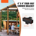 Miniatyrbillede 2 af 9: Pergola Beslag Kit 101x101mm, 2 stk 4-vejs Hjørnebeslag, Stærk konstruktion til DIY, Nem montering af træ til lysthuse og havemøbler.