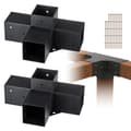 Miniatyrbillede 1 af 9: Pergola Beslag Kit 101x101mm, 2 stk 4-vejs Hjørnebeslag, Stærk konstruktion til DIY, Nem montering af træ til lysthuse og havemøbler.
