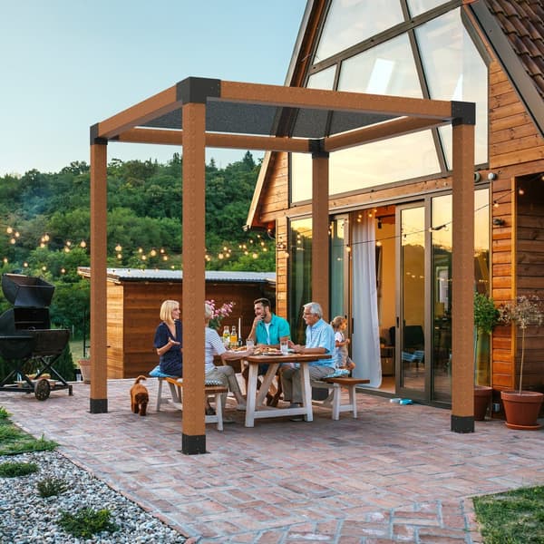 Pergola beslag kit 152,4 x 152,4 mm, 8 st 3-vägs hörnfäste för DIY träverk, enkel installation för uteplatser och lusthus.