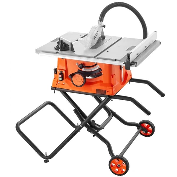10" pöytäsaha sähköisellä telineellä, 4800 rpm, 25" leikkauskapasiteetti, tehokas ja kestävä työkalu.