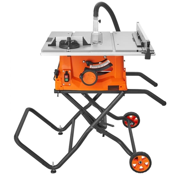 10" pöytäsaha sähköisellä telineellä, 4800 rpm, 25" leikkauskapasiteetti, tehokas ja kestävä työkalu.