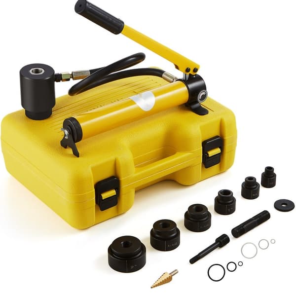 10 ton hydraulisk knockout-stanssats, 1/2" till 2" hålskärning, KO-verktyg, stansare 6 delar för metall och plast.