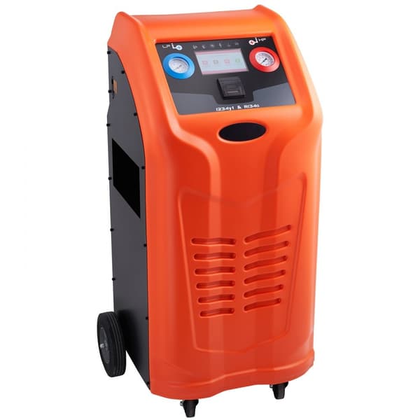 Fuldautomatisk kølemiddelgenvindingsmaskine med dobbeltcylinder og indbygget kompressor. Til R134A+R1234YF, perfekt til HVAC.