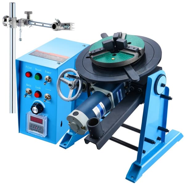 50KG Roterende svejsepositioner 0-90° - Positioneringsdrejebord med justerbar hastighed 0,5-6RPM. Effektiv og præcis!