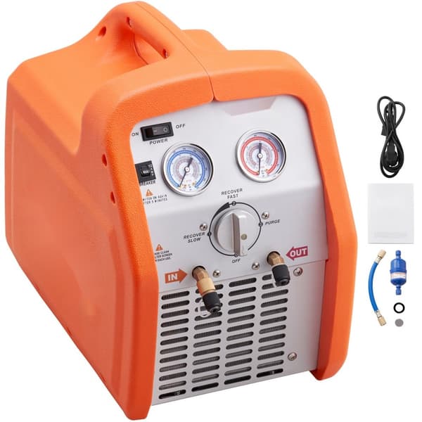 Bærbar 3/4 HP kølemiddelgenvindingsmaskine - Effektiv AC-genvinding med højtryksbeskyttelse, 220-240V, til HVAC og bilklima.