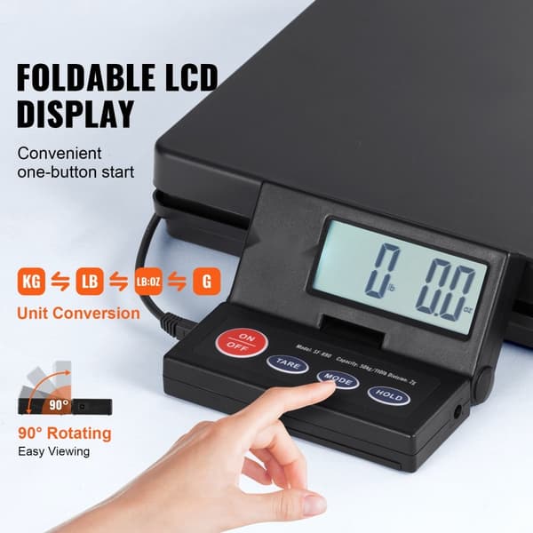 Forsendelsesvægt Digital postvægt 110 lbs x 0,07 oz. AC/DC Paket LCD-display.