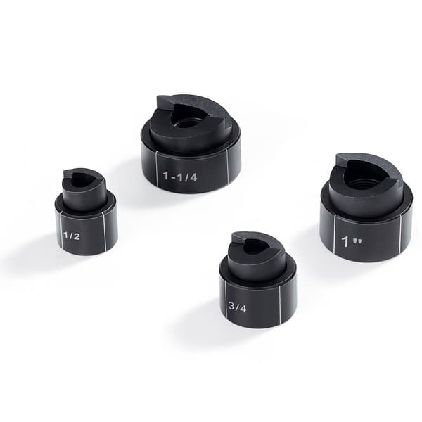 Hydrauliskt knockout-punch-kit, 4 st 1/2", 3/4", 1", 1-1/4" ledningshålskärare för aluminium, mässing, stål och plast.