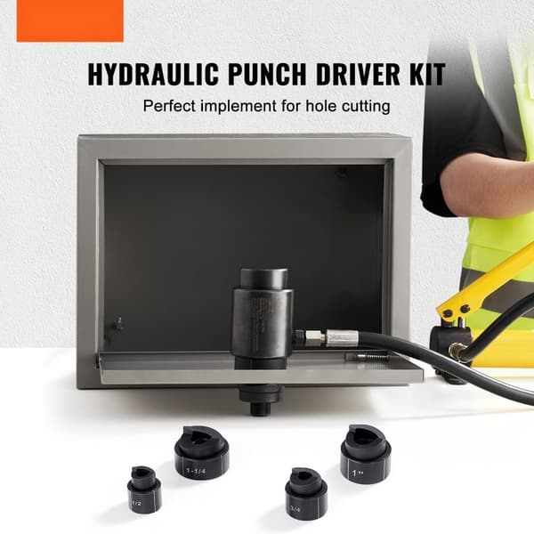 Hydrauliskt knockout-punch-kit, 4 st 1/2", 3/4", 1", 1-1/4" ledningshålskärare för aluminium, mässing, stål och plast.